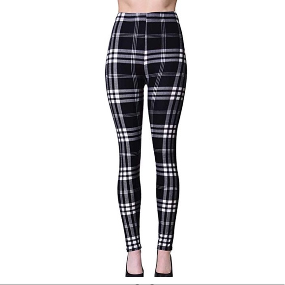 Du North Pants - 🚫SOLD🚫 Du North Curvy Black White Plaid Leggings